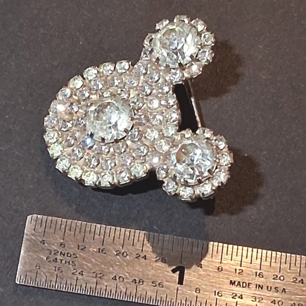 * Vintage Disney Prong Set Mickey Mouse Rhinestones Pin Brooch - Picture 2 of 5